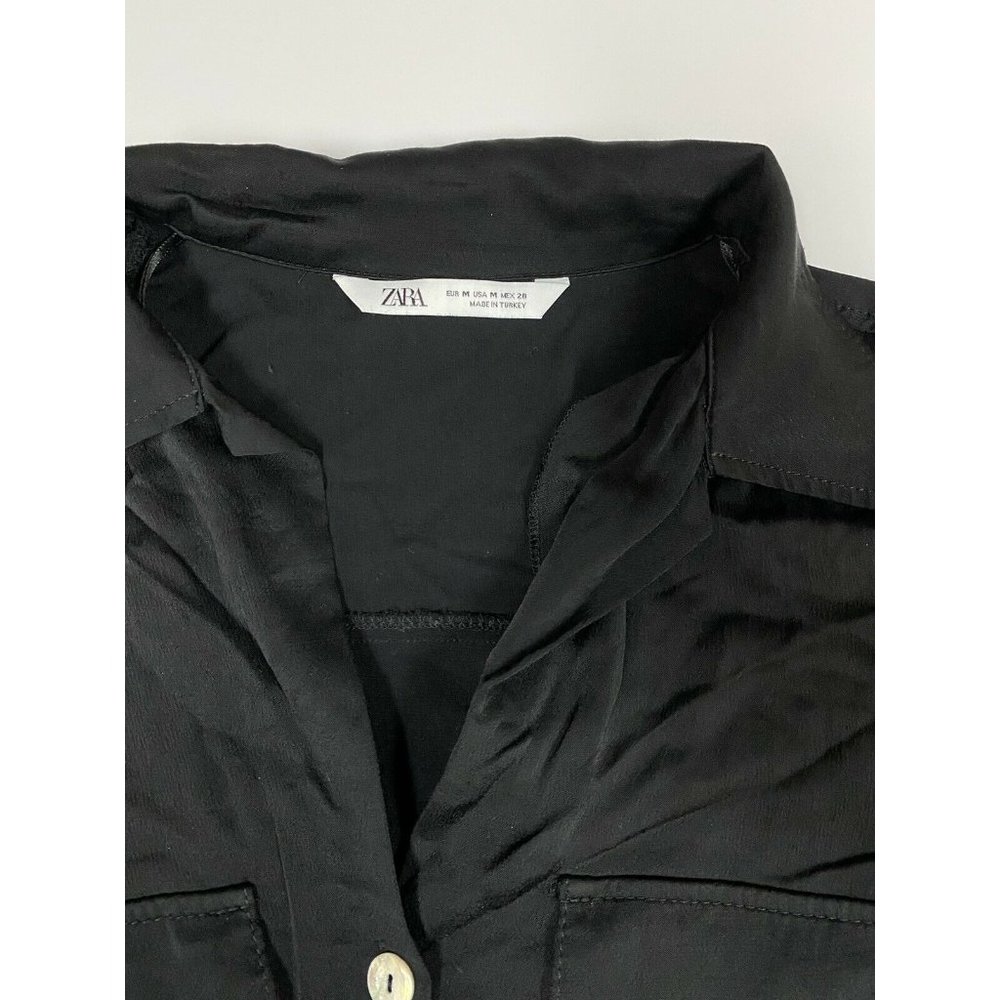 zara button down shirt mens m black - Picture 4 of 6